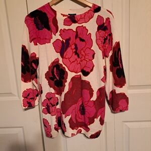 NWT Talbots plus pure cashmere Audrey poppy print sweater, 2X